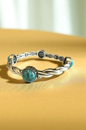 TQ GEM ACCENT SLIM METAL TWIST STRETCH BRACELET