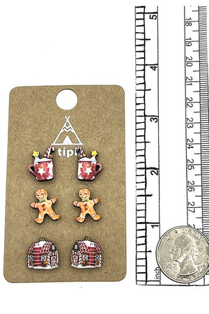 Gingerbread Man Post Earring Set