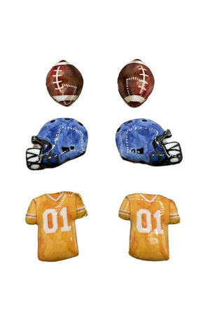 Football Post Earring Set