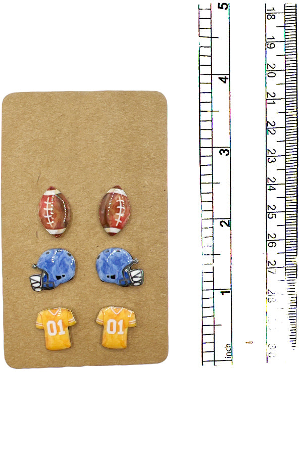 Football Post Earring Set