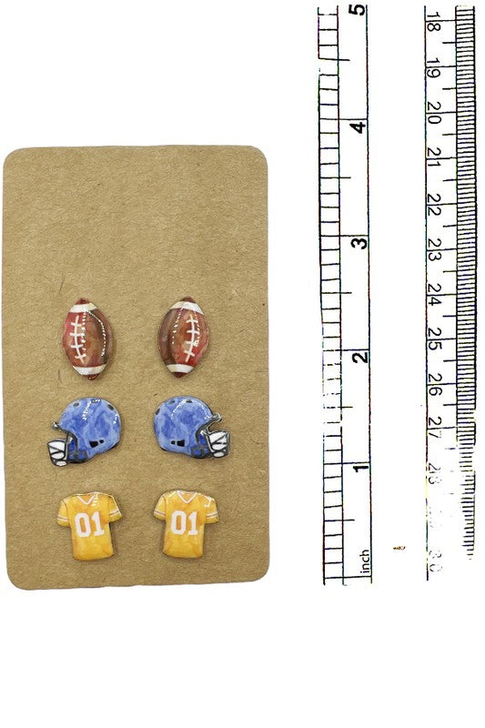 Football Mix Post Earring Set