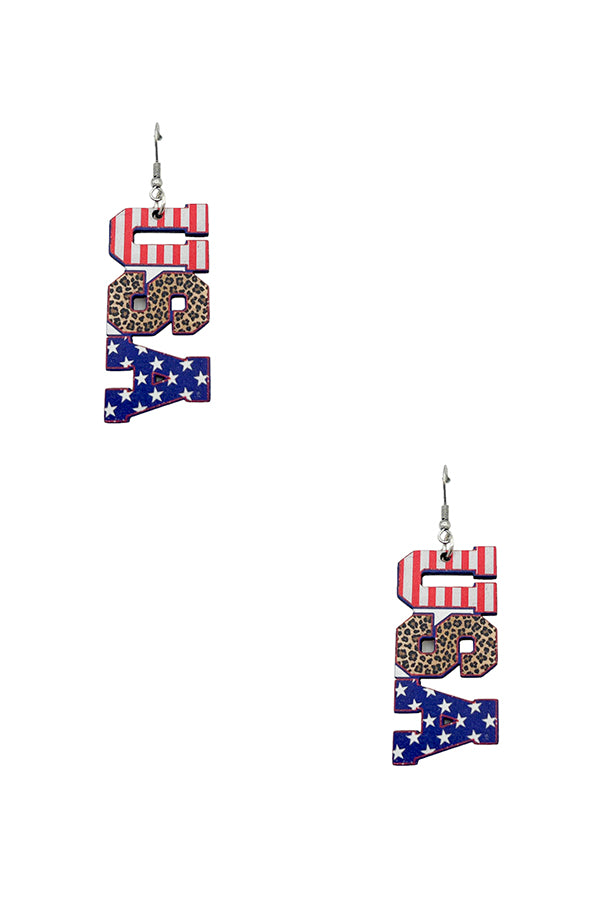 USA Mix Print Dangle Earring