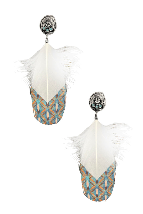 Large Feather Dangle Earring