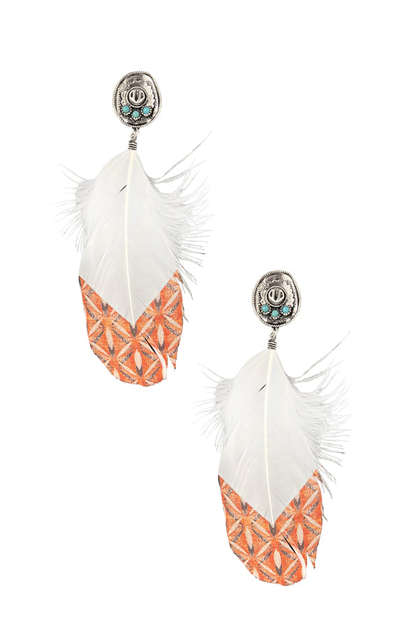 Large Feather Dangle Earring