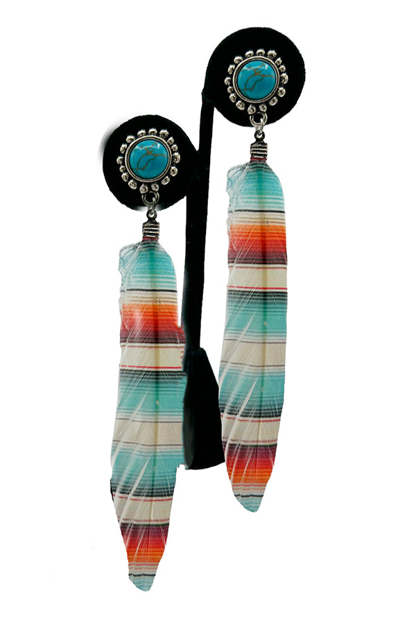 Western Detail Feather Drop Earring