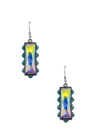 Faceted Gem Bar Drop Earring