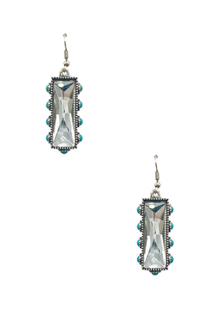 Faceted Gem Bar Drop Earring