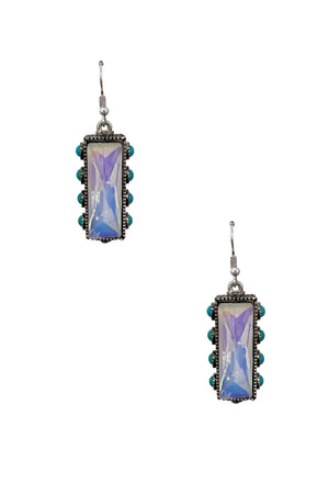 Faceted Gem Bar Drop Earring