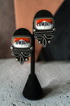 WESTERN VINTAGE LOOK COWBOY KILLER BOOT STITCH POST EARRING