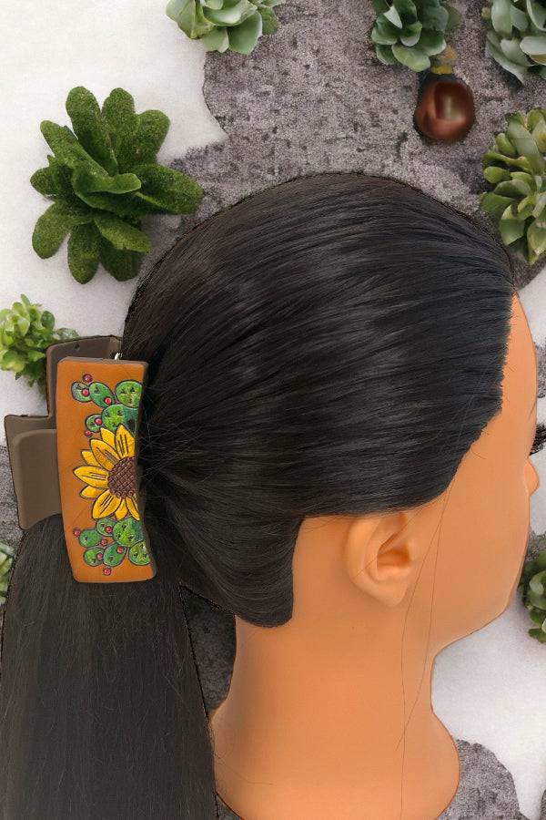 Sunflower Cactus Hair Claw