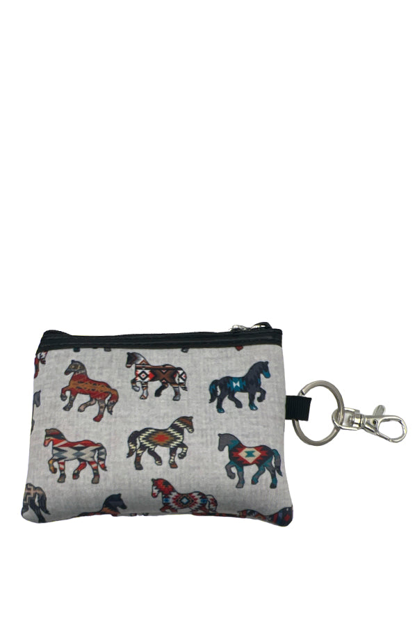 Horse Print Mini Pouch Bag