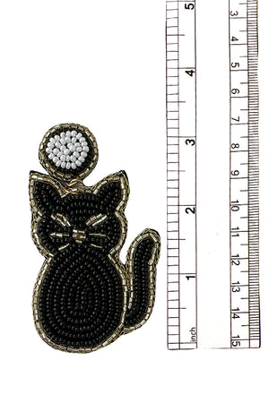 Black Cat Bead Earring