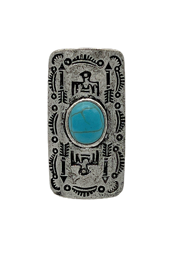 Western Detailed Rectangle Ring