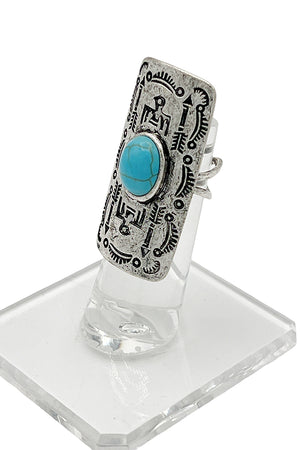 Western Detailed Rectangle Ring