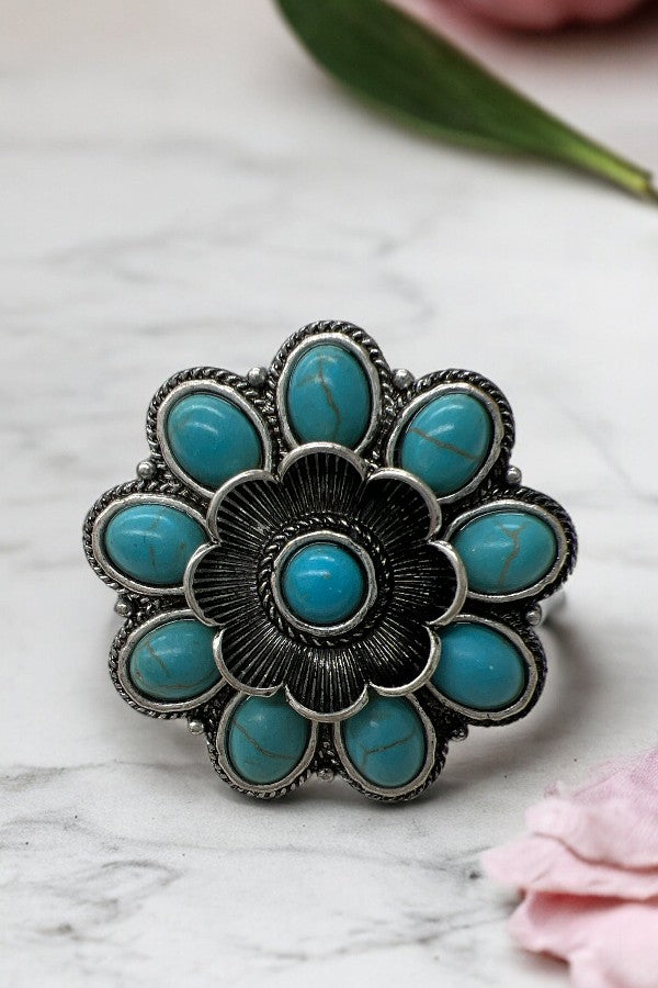 Floral Accent Cuff Ring