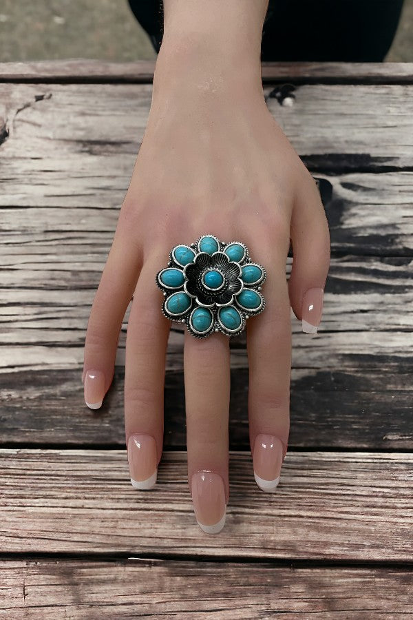 Floral Accent Cuff Ring