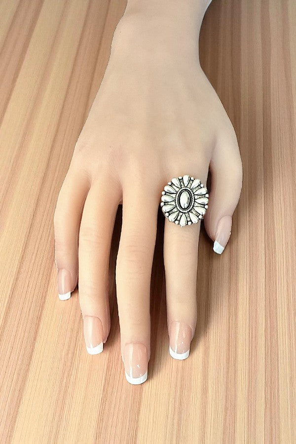 WESTERN ROUND CONCHO CUFF RING