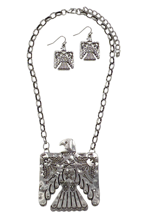 Thunderbird Etched Choker Necklace Set