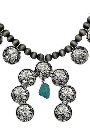 Indian Chief Disk Accent Necklace Set