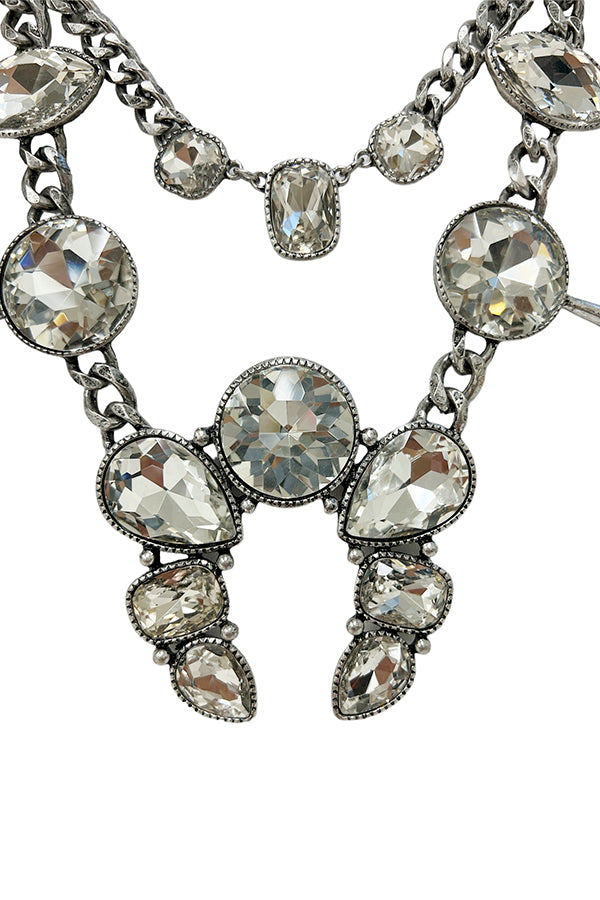 Crystal Gem Squash Blossom Necklace Set