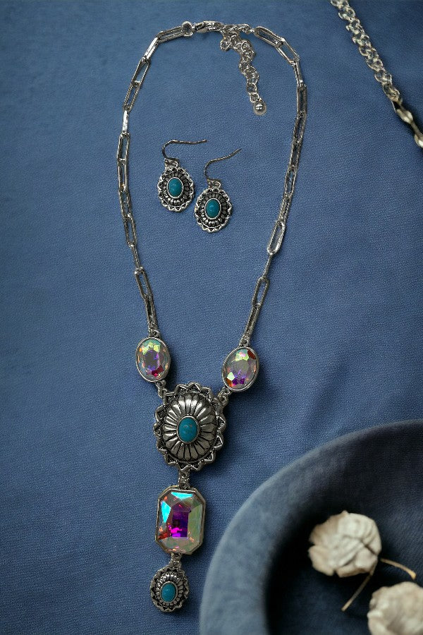 Concho Gem Accent Necklace Set