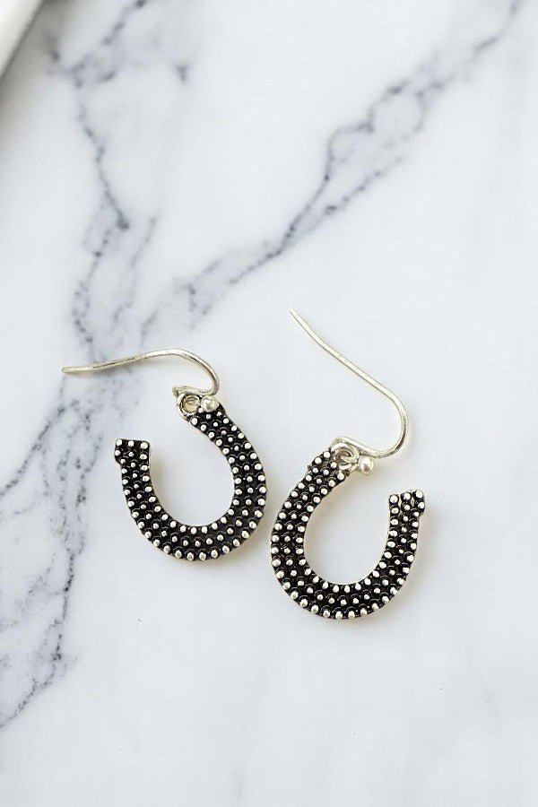 LARGE DOT BUBBLE HORSESHOE PENDANT NECKLACE SET