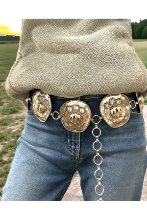 Western Link Cowboy Crystal Fashion Belt