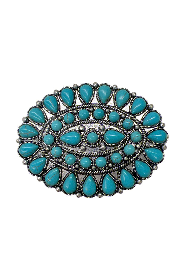 Western Oval Concho Belt Buckle Accessory