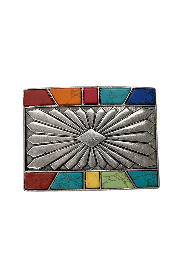 Rectangle Western Concho Buckle Accessory