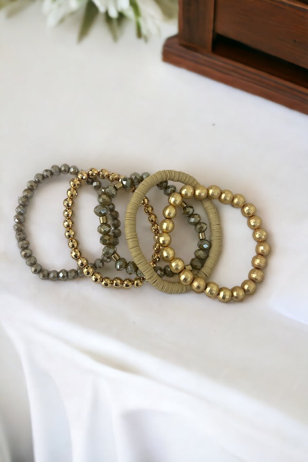 Mix Bead Layered Bracelet Set