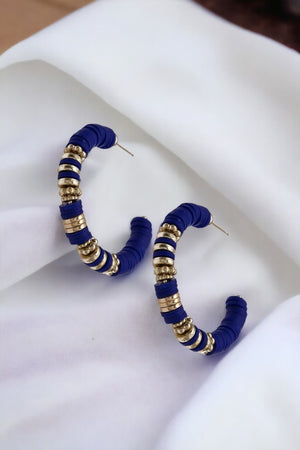 Beaded Semi Hoop Earring