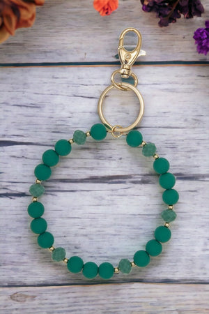 Faceted Clay Bead  Ring Keychain