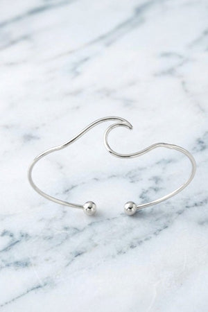 WAVE ACCENT WIRE CUFF BRACELET