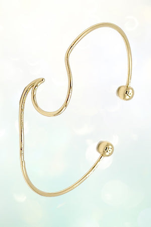 WAVE ACCENT WIRE CUFF BRACELET