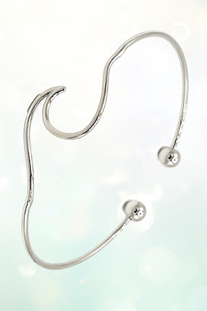 WAVE ACCENT WIRE CUFF BRACELET