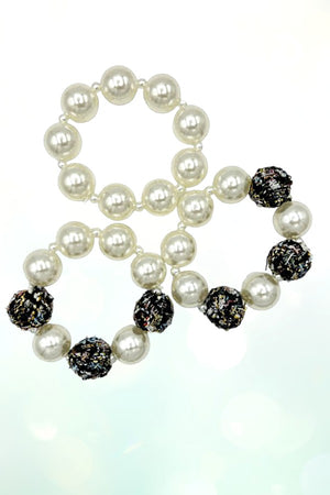WOVEN BEAD PEARL MIX STATEMENT BRACELET