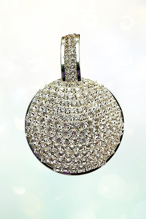 RHINESTONE PAVE ROUND DROP EARRING