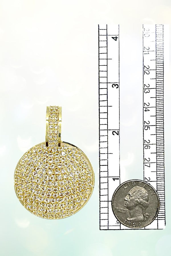 RHINESTONE PAVE ROUND DROP EARRING