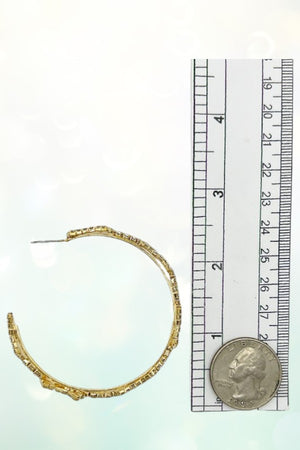 ZIGZAG RHINESTONE PAVE SEMI HOOP EARRING