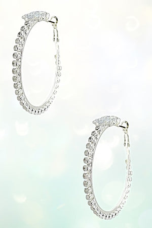 Crystal Gem Pave Hoop Earring