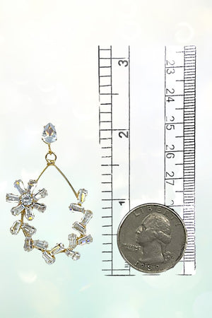CRYSTAL GEM FLORAL TEARDROP EARRING