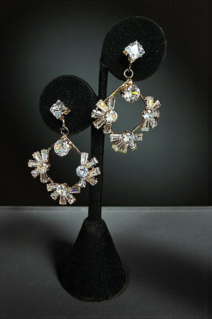 CRYSTAL GEM DIAMOND DROP EARRING