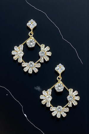 CRYSTAL GEM DIAMOND DROP EARRING