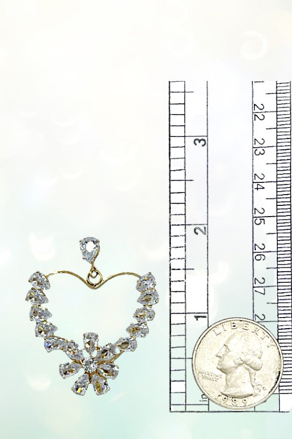 CRYSTAL GEM HEART DROP EARRING