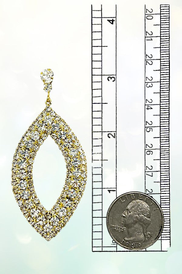 RHINESTONE PAVE MARQUISE DROP EARRING