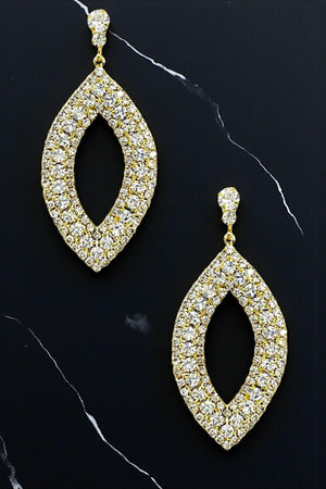 RHINESTONE PAVE MARQUISE DROP EARRING