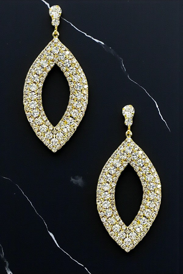 RHINESTONE PAVE MARQUISE DROP EARRING