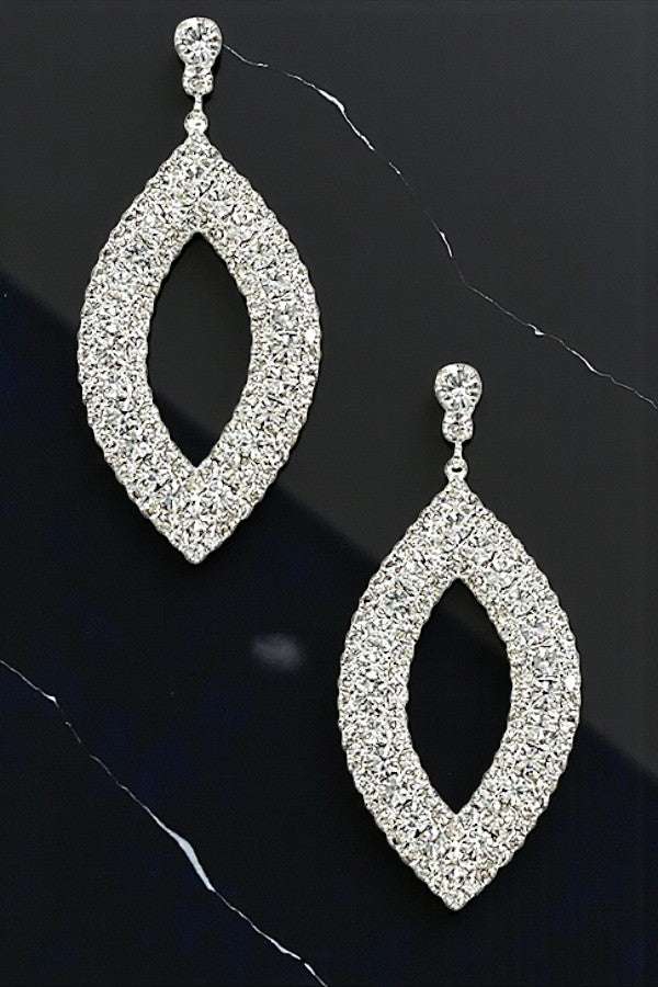 RHINESTONE PAVE MARQUISE DROP EARRING