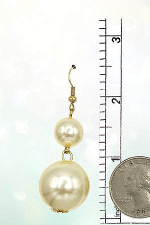 PEARL CLUSTER MILKY STONE DANGLE STATEMENT NECKLACE EARRING SET