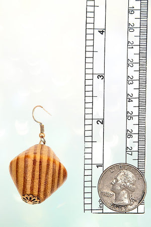 FACETED WOOD BEAD CLUSTER STATEMENT BIB NECKLACE EARRING SET